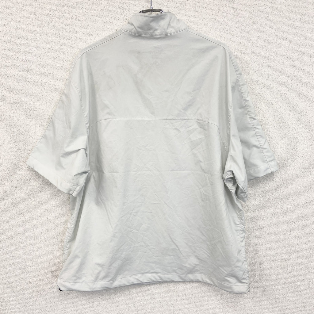 NIKE　ナイキ　半袖プルオーバージャケット　ハーフジップ　ワンポイント　白　ホワイト　XLサイズ