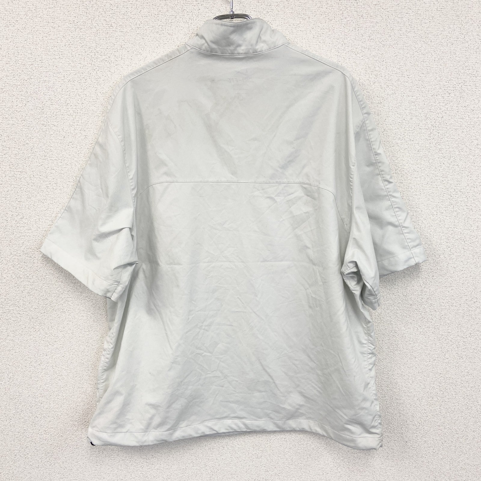 NIKE　ナイキ　半袖プルオーバージャケット　ハーフジップ　ワンポイント　白　ホワイト　XLサイズ