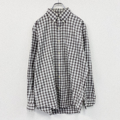 VAN Jacket　ヴァンジャケット　長袖ボタンダウンシャツ　チェック柄　グレー　Lサイズ