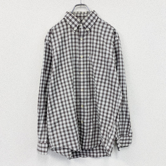 VAN Jacket　ヴァンジャケット　長袖ボタンダウンシャツ　チェック柄　グレー　Lサイズ