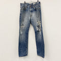 GAP　ギャップ　ダメージデニムパンツ/ジーンズ　縦落ち　ボタンフライ　インディゴ　W33サイズ