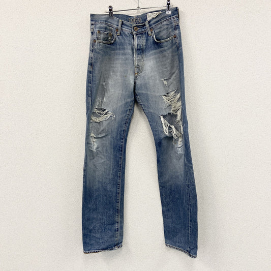 GAP　ギャップ　ダメージデニムパンツ/ジーンズ　縦落ち　ボタンフライ　インディゴ　W33サイズ