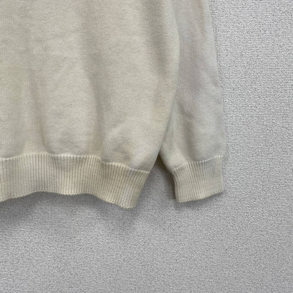 90s　NIKE　ナイキ　Vネックコットンニットセーター　ヴィンテージ　白　ホワイト　Lサイズ