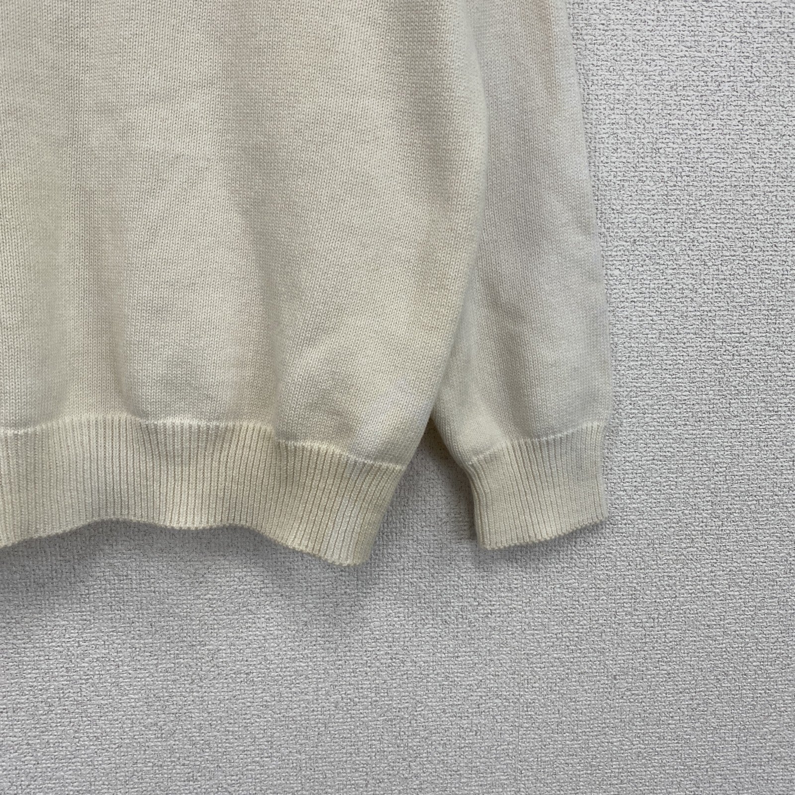 90s　NIKE　ナイキ　Vネックコットンニットセーター　ヴィンテージ　白　ホワイト　Lサイズ