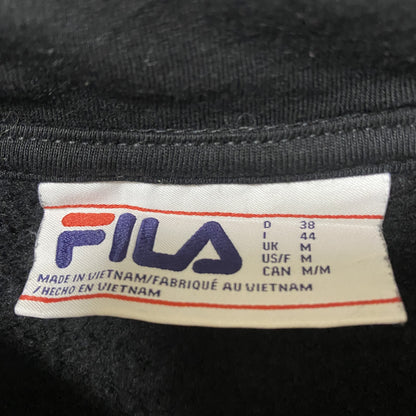 FILA　フィラ　スウェットパーカー/フーディー　刺繍ロゴ　ワンポイント　黒　ブラック　Ｍサイズ