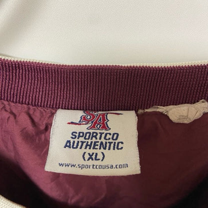 古着 used　SPORTCO AUTHENTIC　長袖ナイロンプルオーバー　Vネック　ワッペン　刺繍　XLサイズ