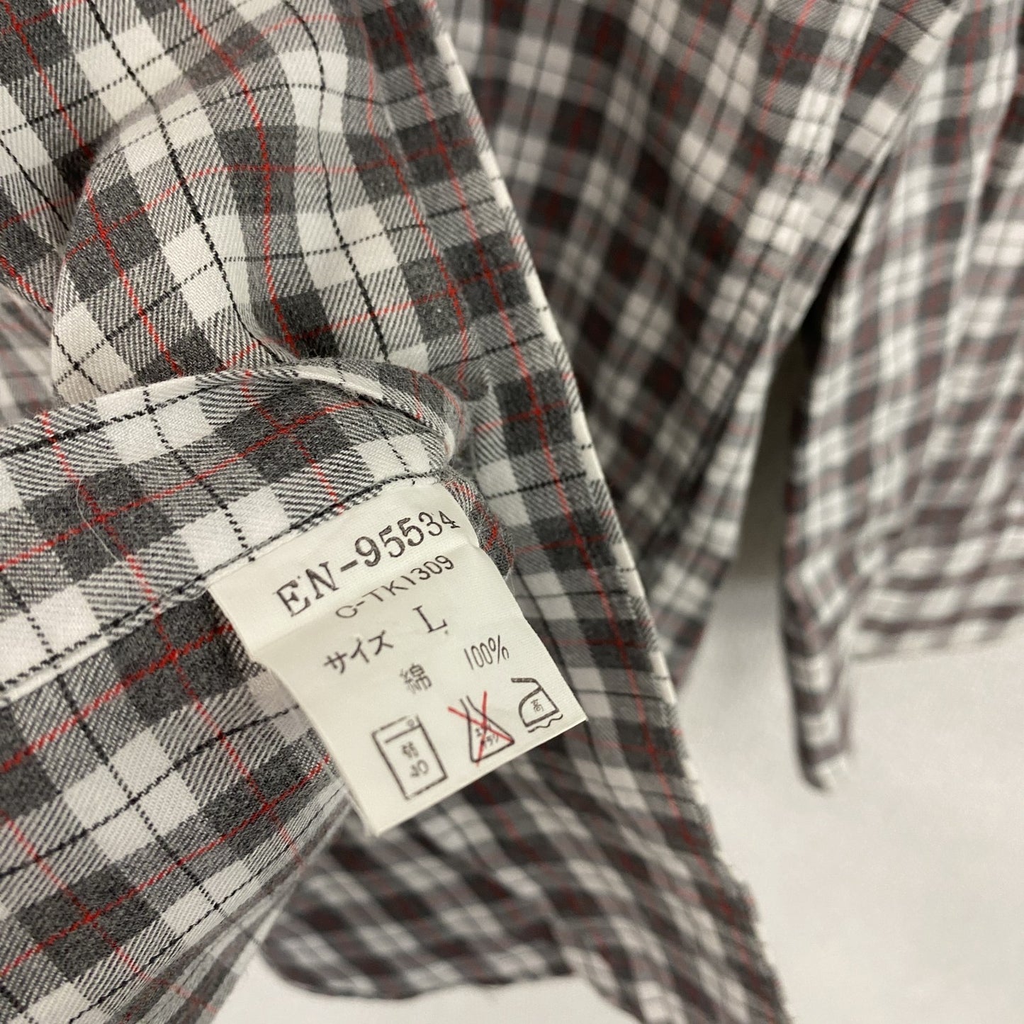 VAN Jacket　ヴァンジャケット　長袖ボタンダウンシャツ　チェック柄　グレー　Lサイズ
