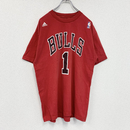 adidas　アディダス　シカゴブルズ　半袖プリントTシャツ　赤　レッド　Lサイズ