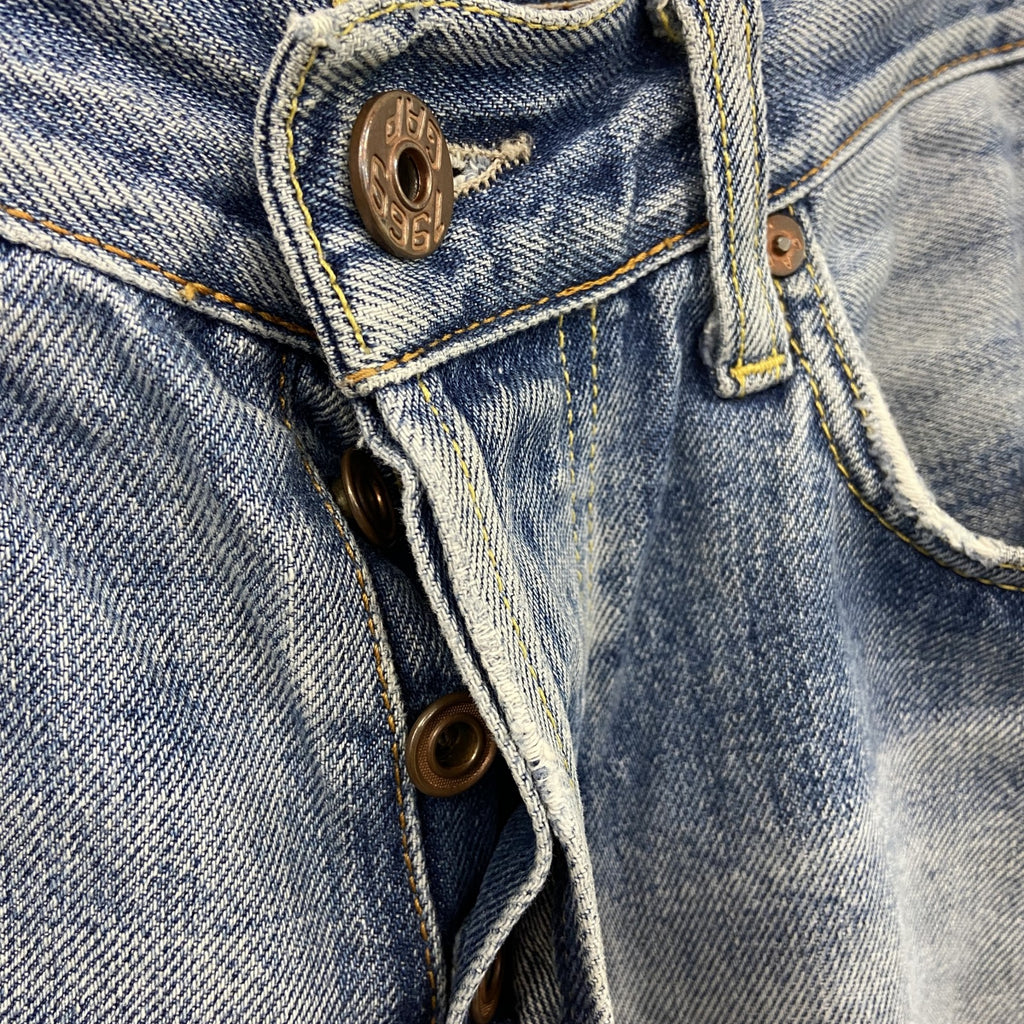 GAP　ギャップ　ダメージデニムパンツ/ジーンズ　縦落ち　ボタンフライ　インディゴ　W33サイズ