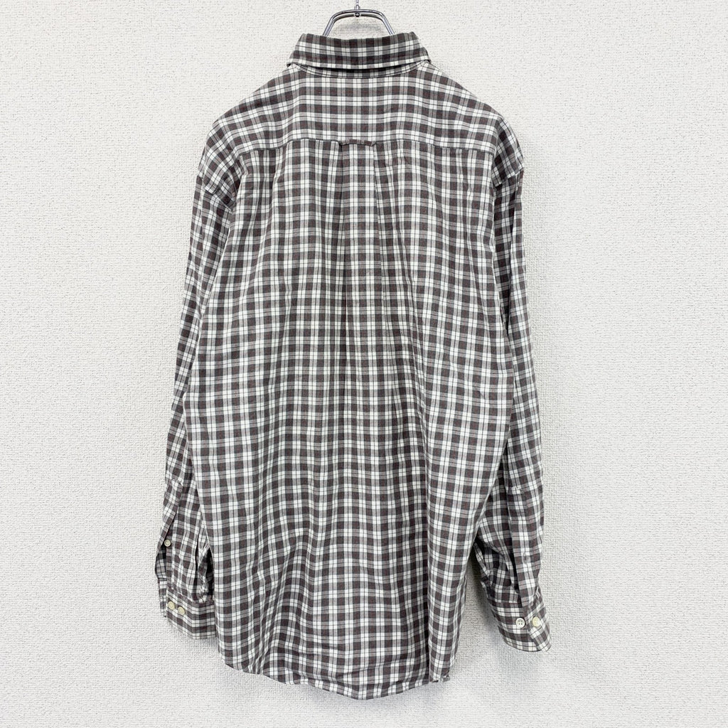 VAN Jacket　ヴァンジャケット　長袖ボタンダウンシャツ　チェック柄　グレー　Lサイズ
