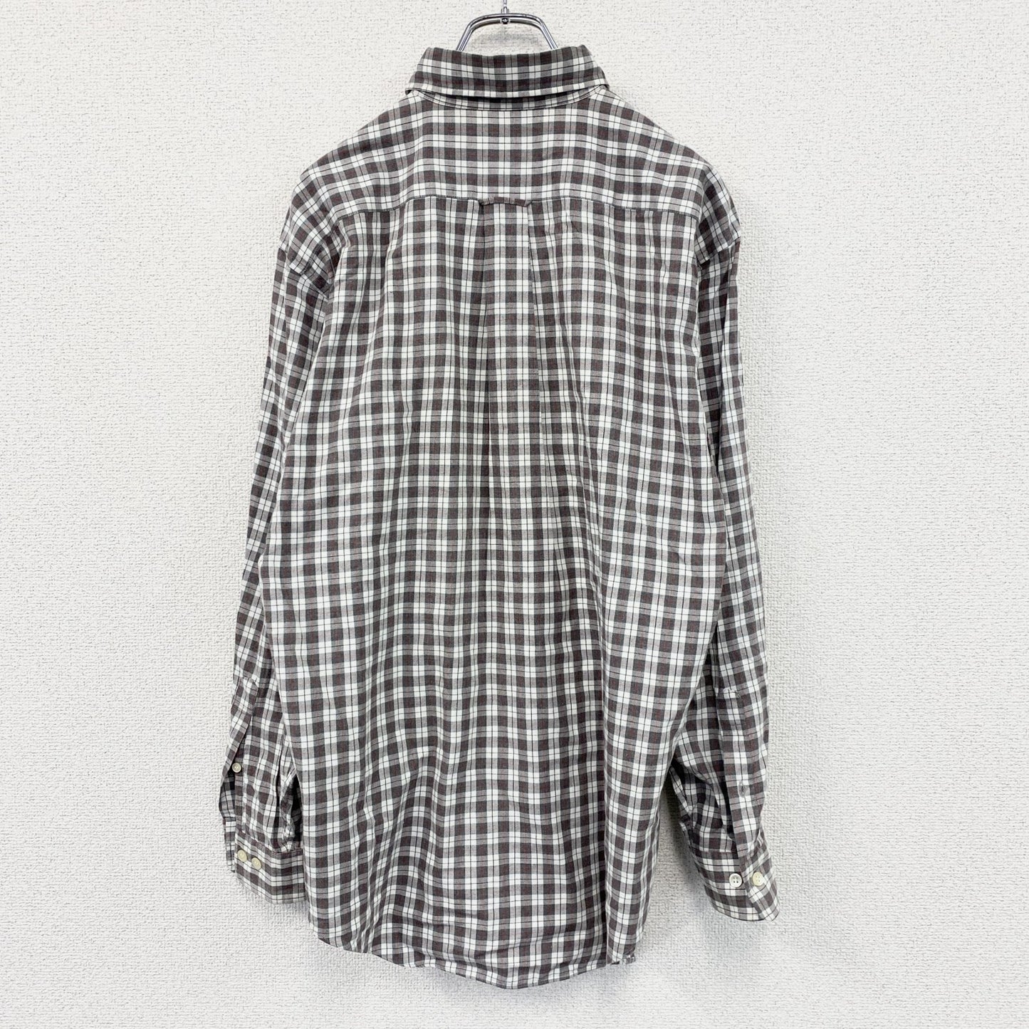 VAN Jacket　ヴァンジャケット　長袖ボタンダウンシャツ　チェック柄　グレー　Lサイズ