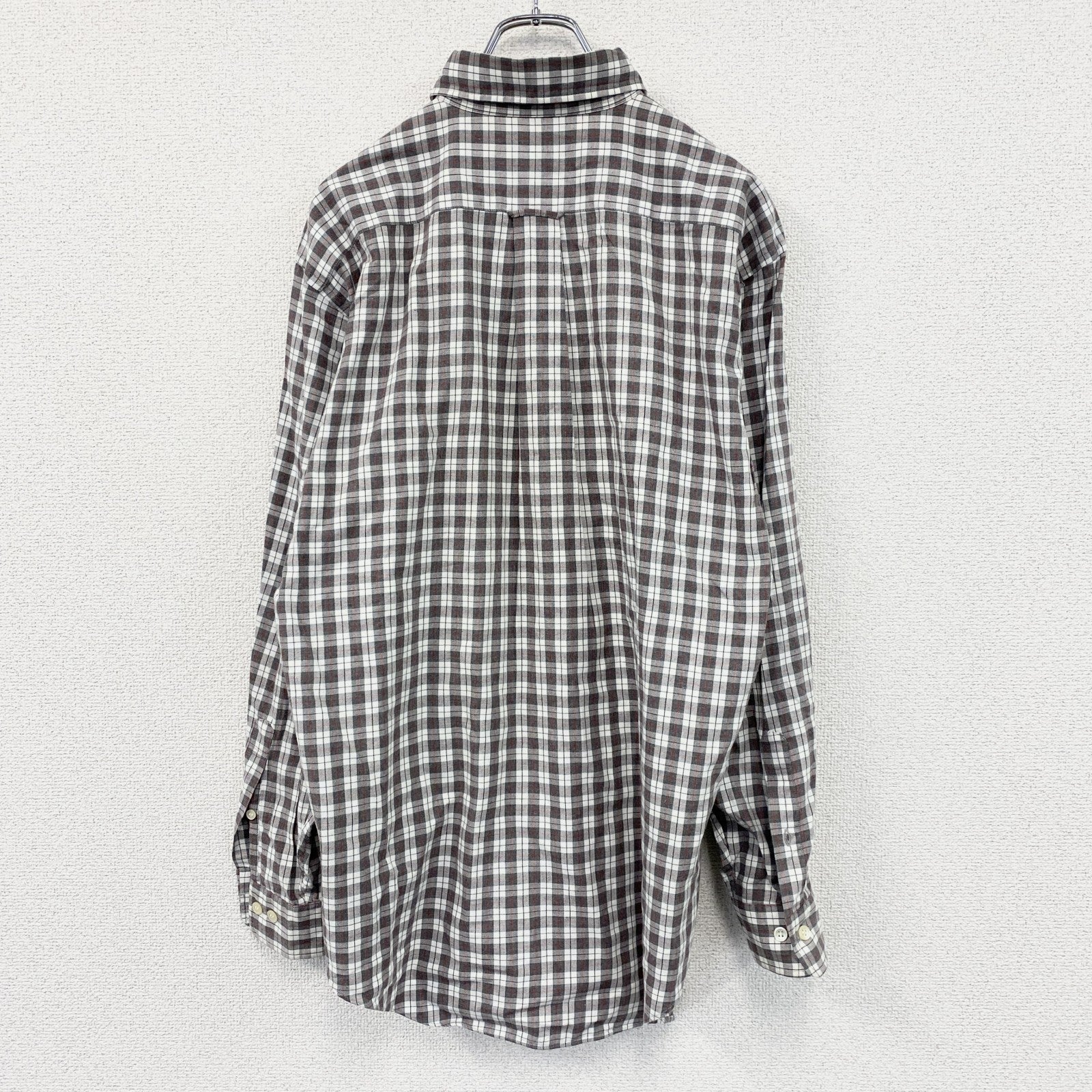VAN Jacket　ヴァンジャケット　長袖ボタンダウンシャツ　チェック柄　グレー　Lサイズ