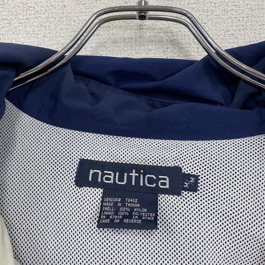 90s　NAUTICA　ノーティカ　フルジップナイロンジャケット　ヴィンテージ　紺　ネイビー　Mサイズ
