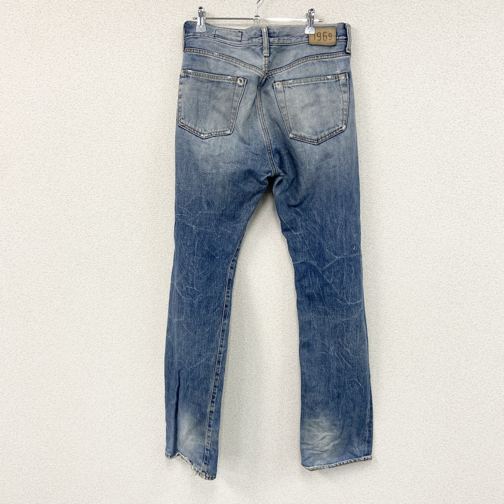 GAP　ギャップ　ダメージデニムパンツ/ジーンズ　縦落ち　ボタンフライ　インディゴ　W33サイズ