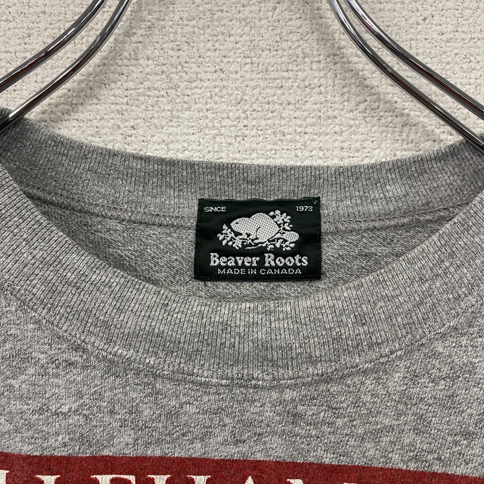 Beaver Roots　ビーバールーツ　リレハンメル冬季オリンピック　半袖プリントTシャツ　シングルステッチ　グレー