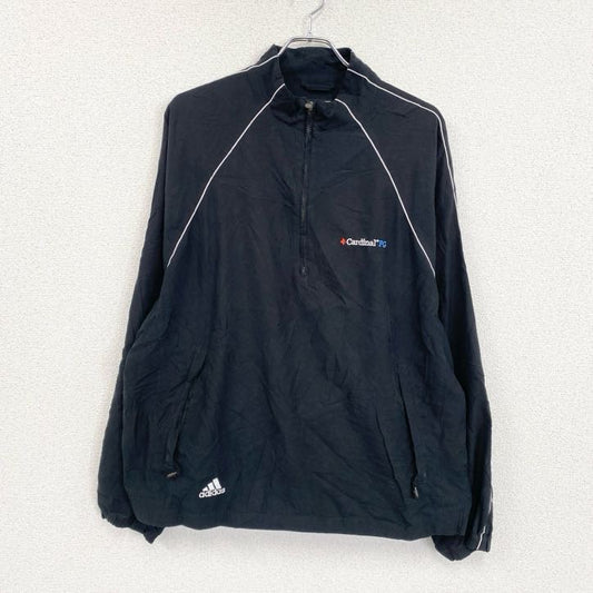 adidas　アディダス　プルオーバージャケット　ハーフジップ　黒　ブラック　Lサイズ