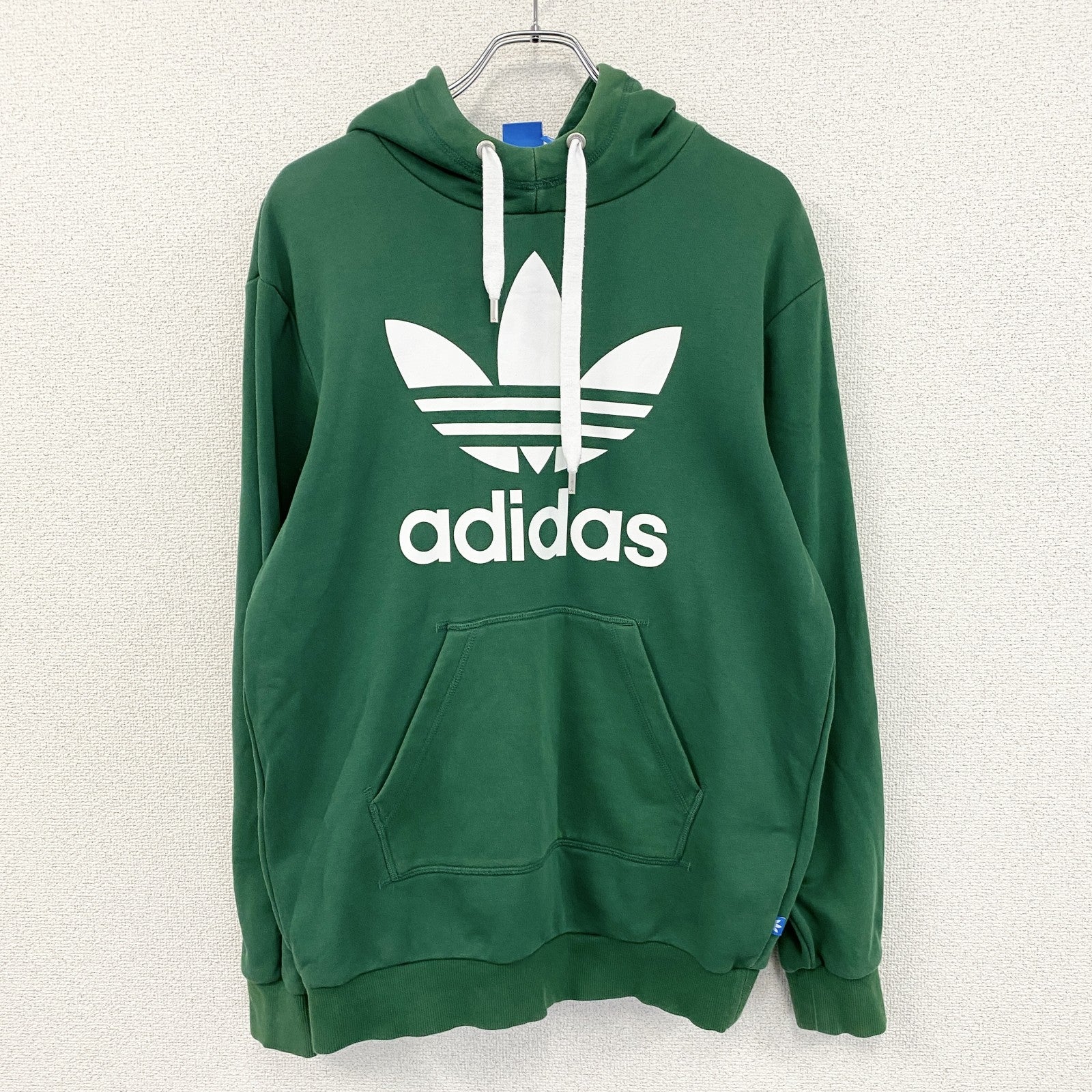 adidas　アディダス　スウェットパーカー/フーディー　トレフォイルロゴ　デカロゴ　緑　グリーン　OTサイズ