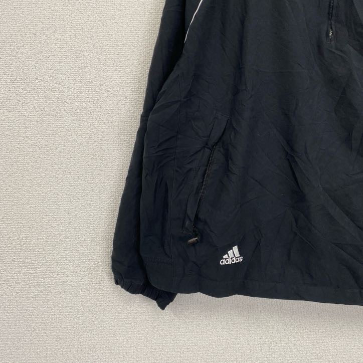 adidas　アディダス　プルオーバージャケット　ハーフジップ　黒　ブラック　Lサイズ