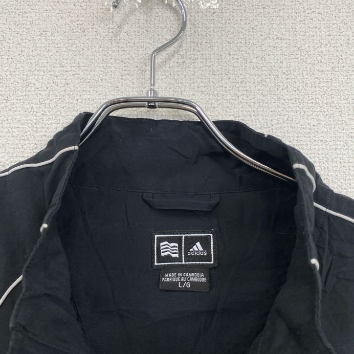 adidas　アディダス　プルオーバージャケット　ハーフジップ　黒　ブラック　Lサイズ