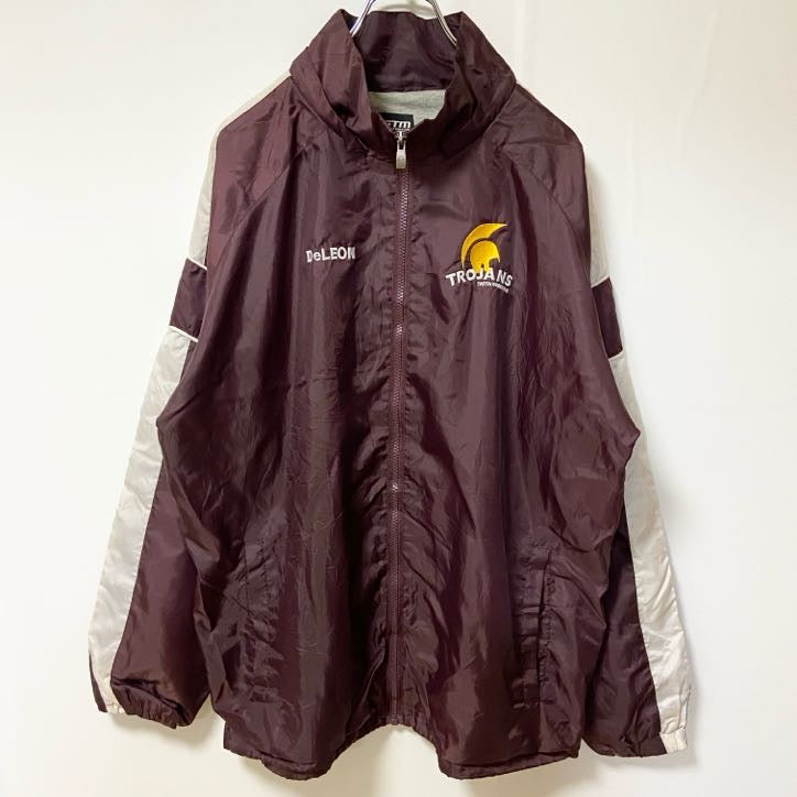 古着 used　GTM SPORTSWEAR　長袖ナイロンジャケット　ハイネック　ワンポイント刺繍　ビックシルエット　XLサイズ