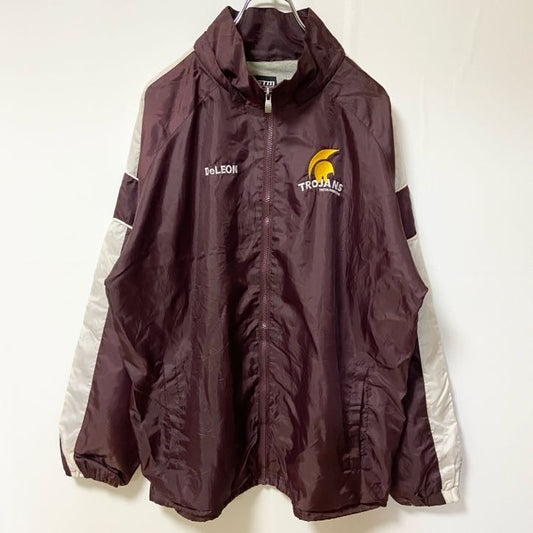 古着 used　GTM SPORTSWEAR　長袖ナイロンジャケット　ハイネック　ワンポイント刺繍　ビックシルエット　XLサイズ