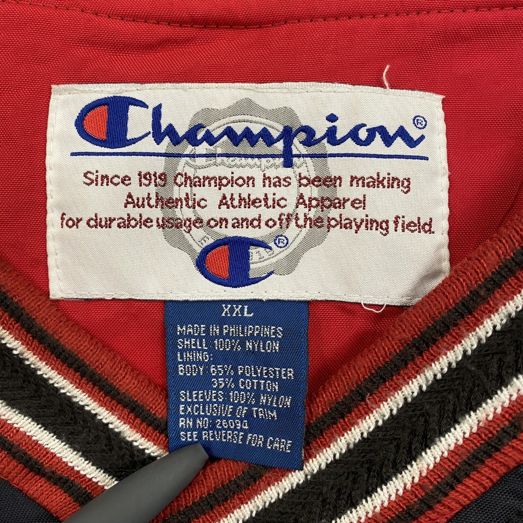 90s　Champion　チャンピオン　プルオーバーナイロンジャケット　ヴィンテージ　紺　ネイビー　XXLサイズ