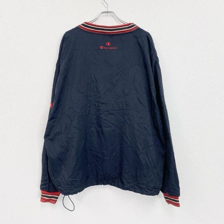 90s　Champion　チャンピオン　プルオーバーナイロンジャケット　ヴィンテージ　紺　ネイビー　XXLサイズ