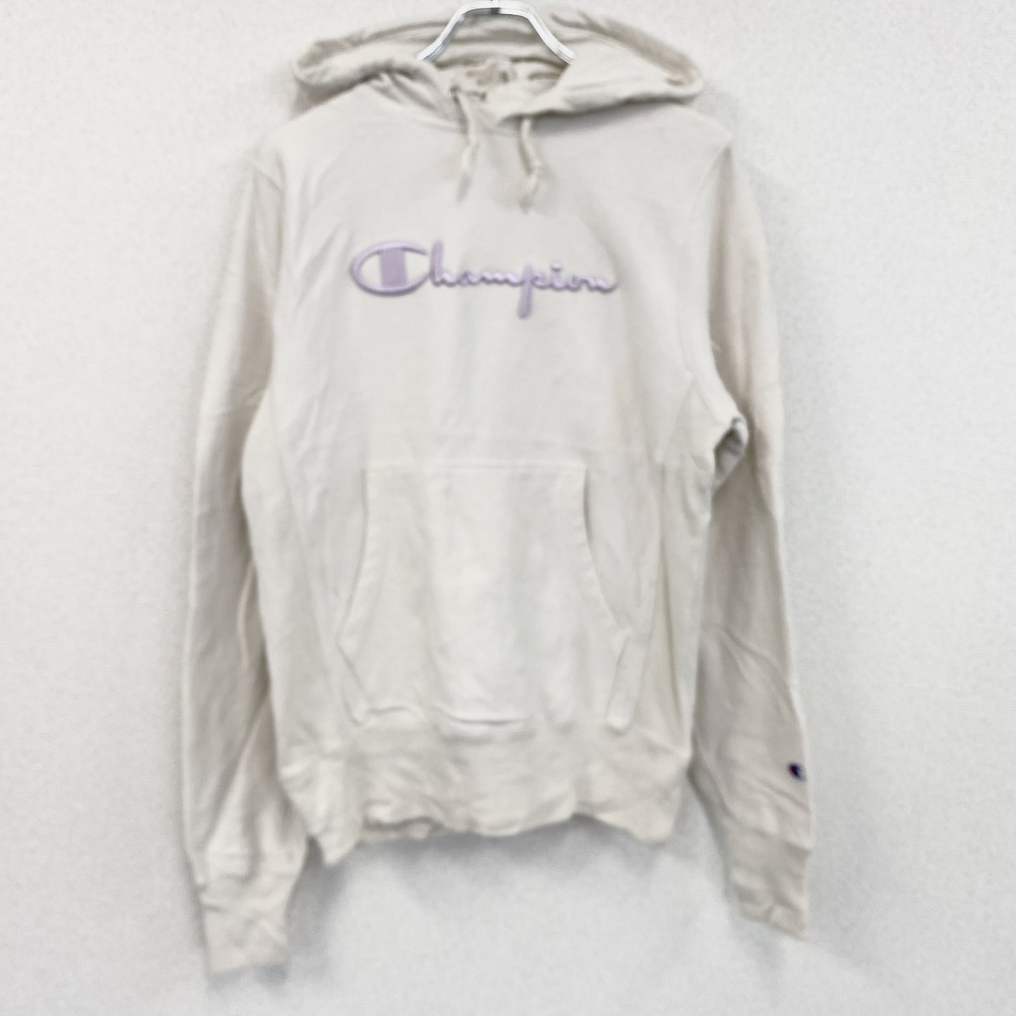 Champion　チャンピオン　リバースウィーブ　スウェットパーカー/フーディー　刺繍ロゴ　ワンポイント　現行　白　ホワイト　Sサイズ