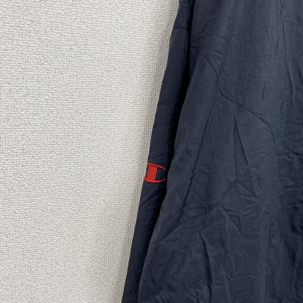 90s　Champion　チャンピオン　プルオーバーナイロンジャケット　ヴィンテージ　紺　ネイビー　XXLサイズ