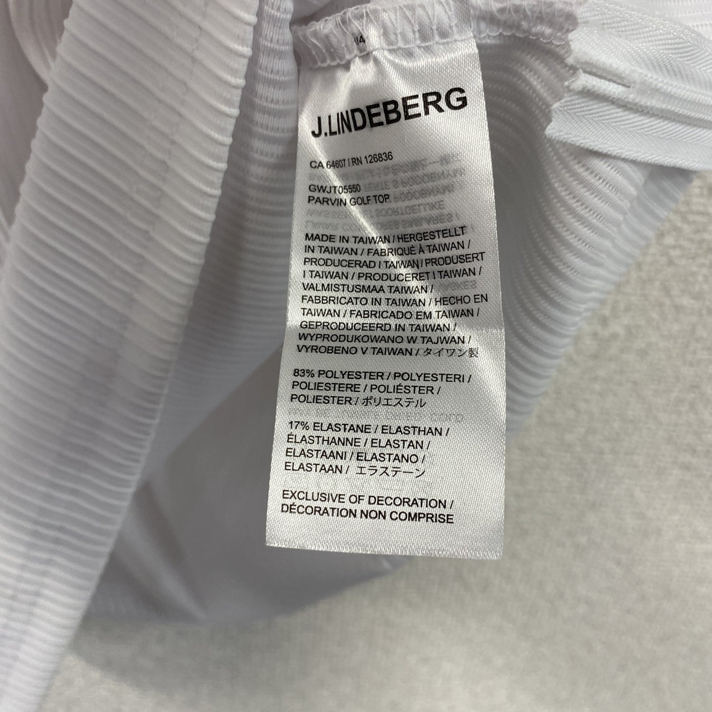 J.LINDEBERG　ジェイリンドバーグ　半袖Tシャツ　白　ホワイト　Mサイズ