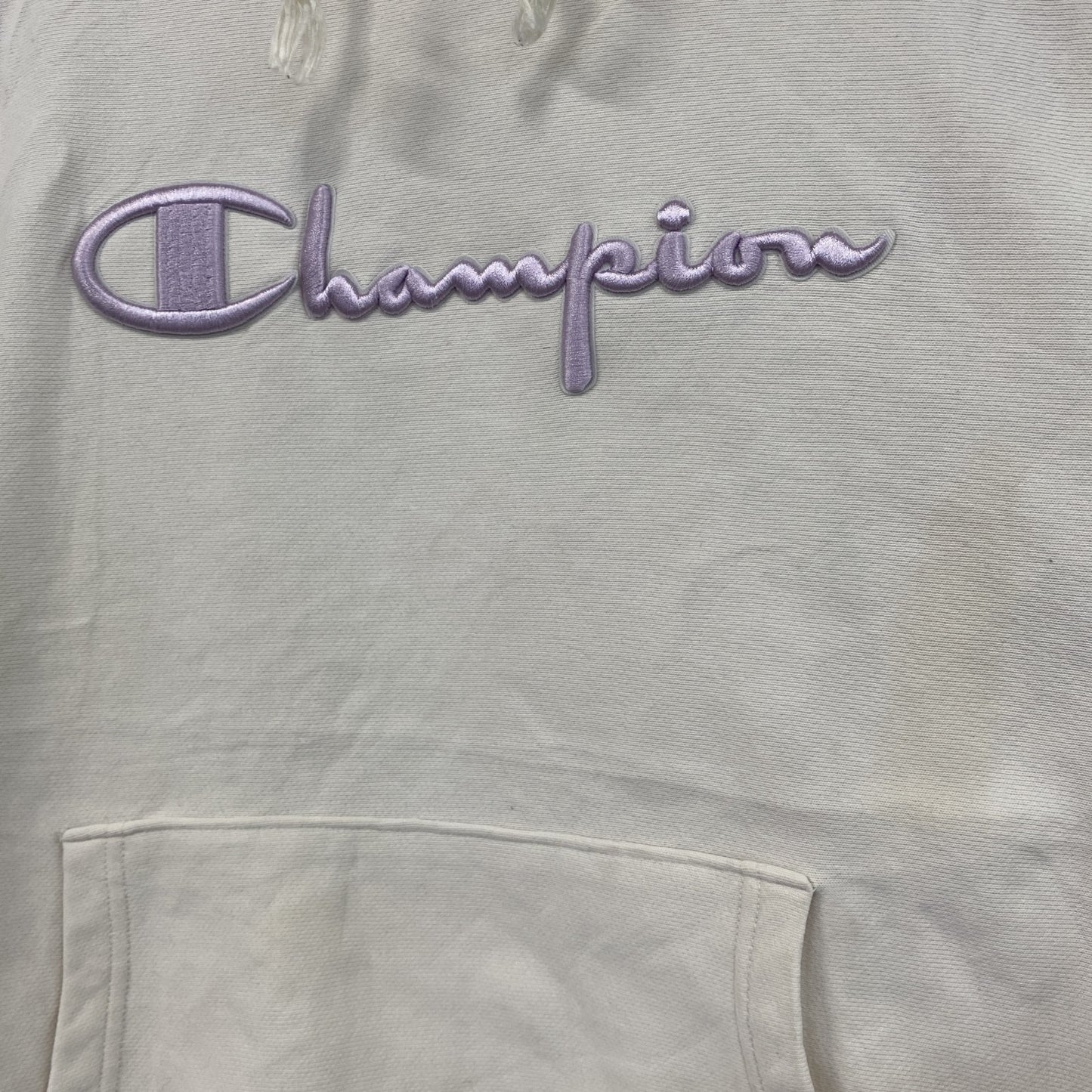 Champion　チャンピオン　リバースウィーブ　スウェットパーカー/フーディー　刺繍ロゴ　ワンポイント　現行　白　ホワイト　Sサイズ