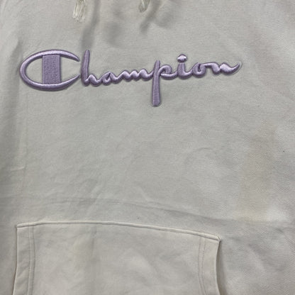 Champion　チャンピオン　リバースウィーブ　スウェットパーカー/フーディー　刺繍ロゴ　ワンポイント　現行　白　ホワイト　Sサイズ