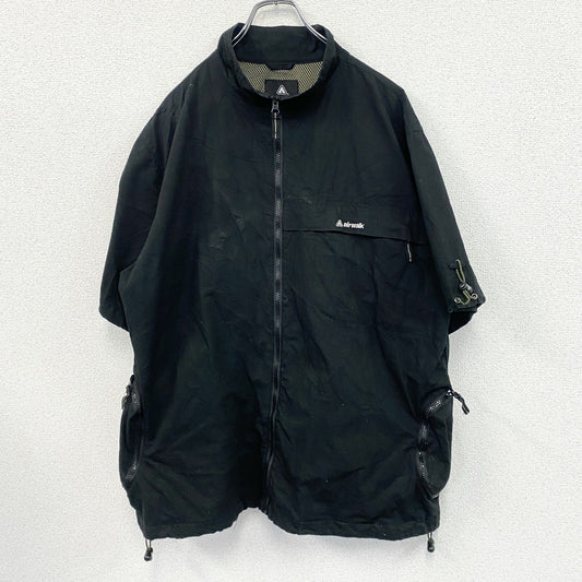 ～00s　airwalk　エアウォーク　半袖シャツジャケット　サイドポケット　黒　ブラック　XLサイズ