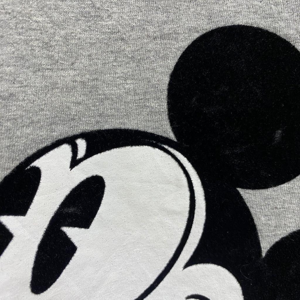 古着 used　Disney　ディズニー　半袖プリントTシャツ　グレー　Mickey　ミッキー　クルーネック　オーバーサイズ