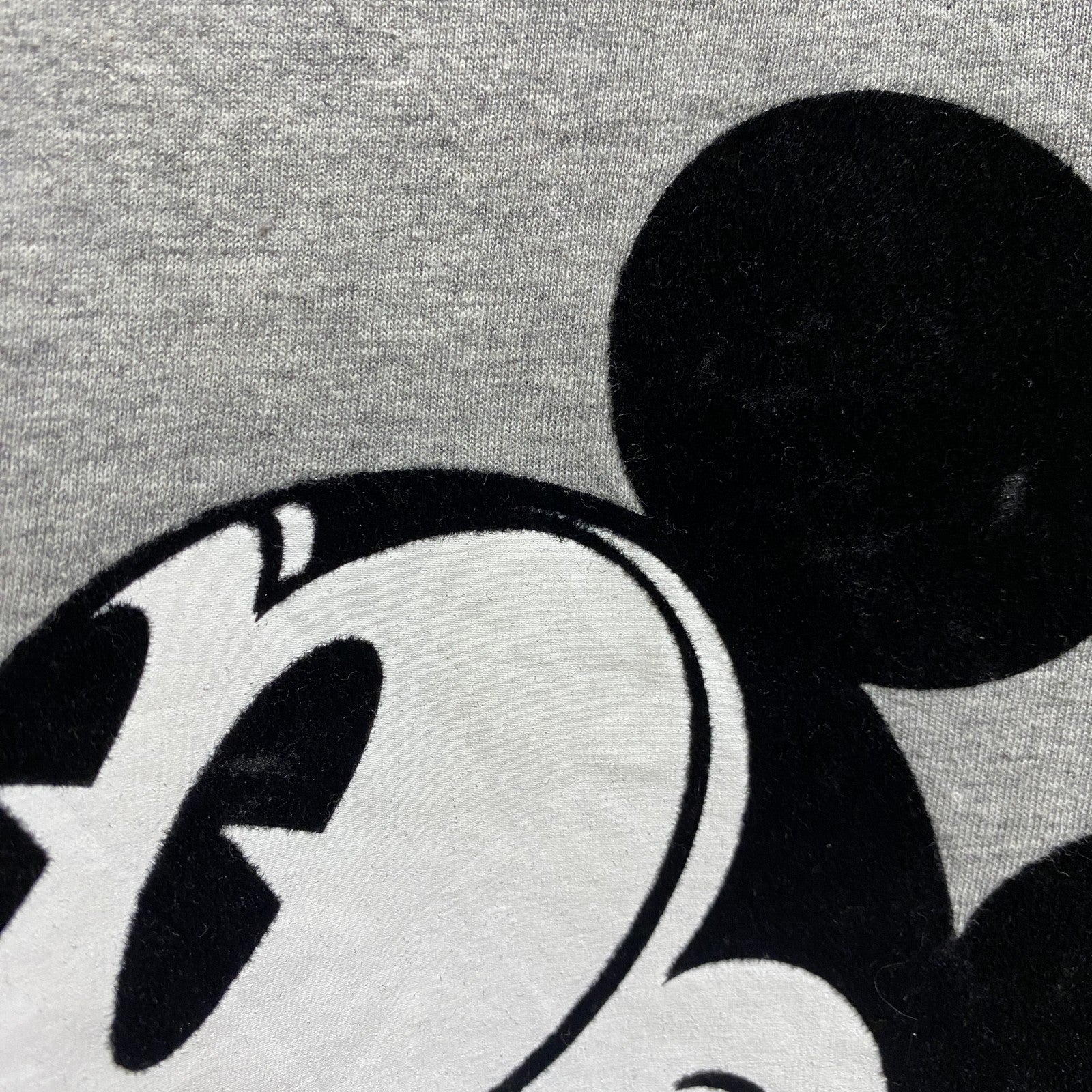 古着 used　Disney　ディズニー　半袖プリントTシャツ　グレー　Mickey　ミッキー　クルーネック　オーバーサイズ