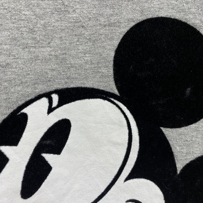 古着 used　Disney　ディズニー　半袖プリントTシャツ　グレー　Mickey　ミッキー　クルーネック　オーバーサイズ