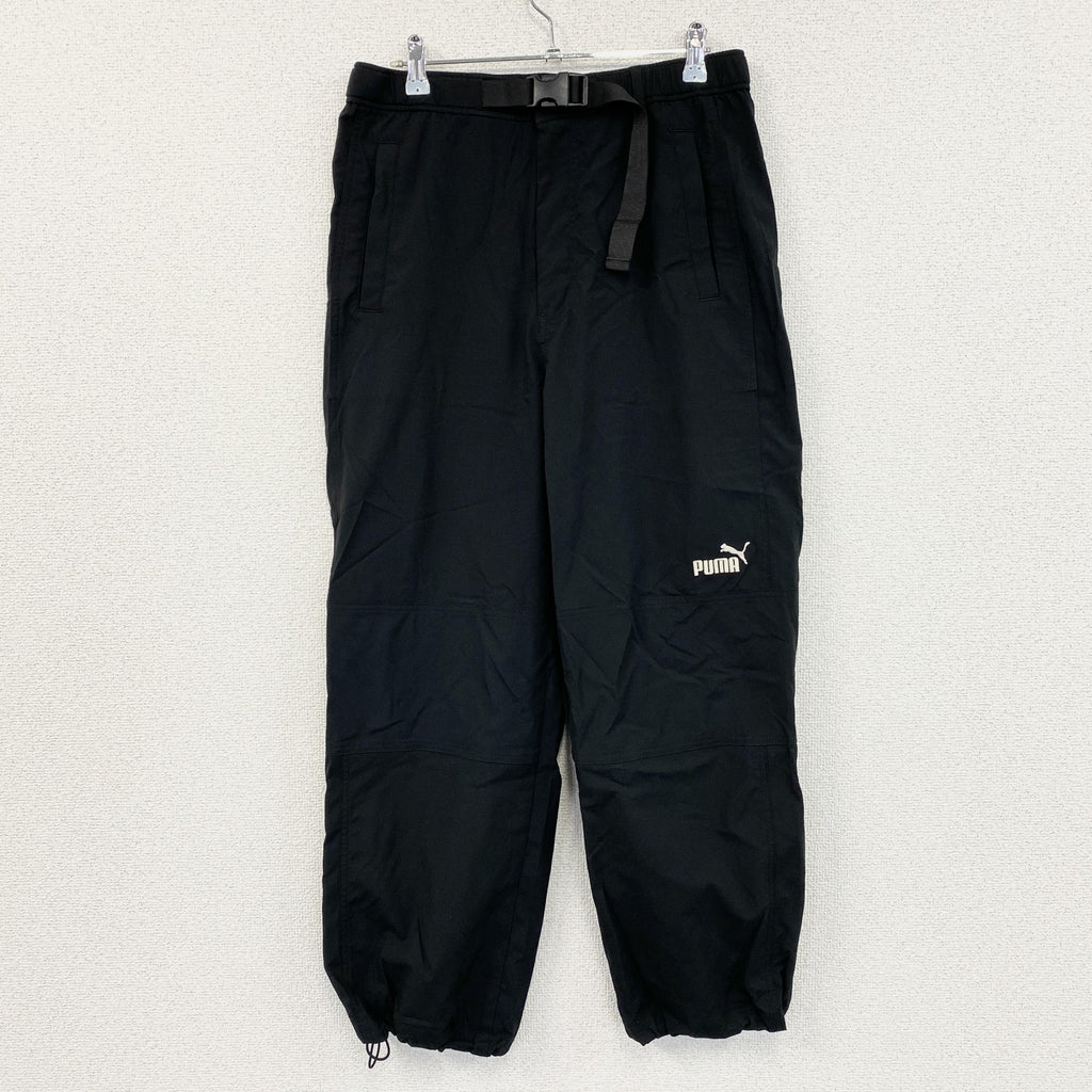 PUMA　プーマ　CORE HERITAGE　ウーブンパンツ　刺繍ロゴ　黒　ブラック　Sサイズ