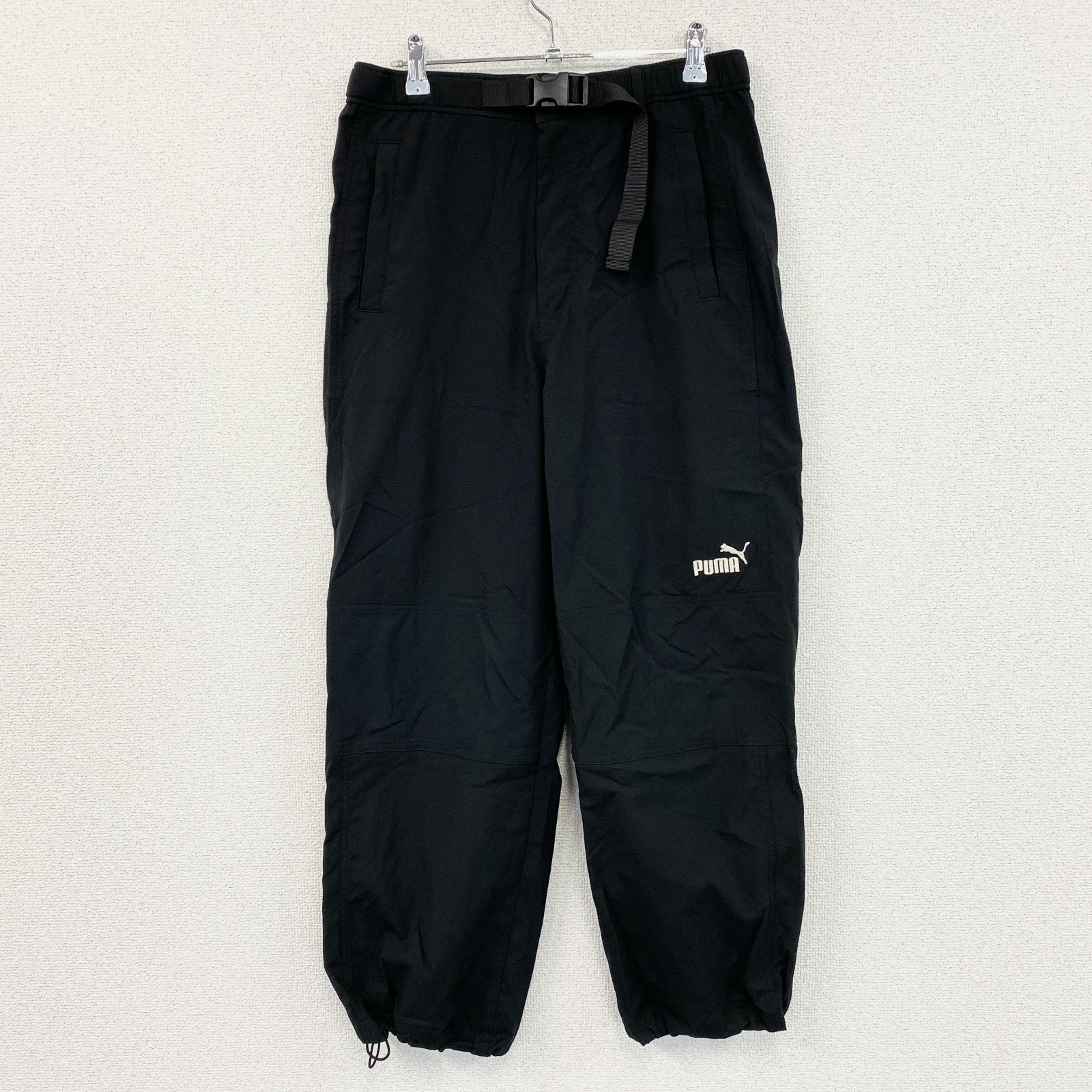 PUMA　プーマ　CORE HERITAGE　ウーブンパンツ　刺繍ロゴ　黒　ブラック　Sサイズ