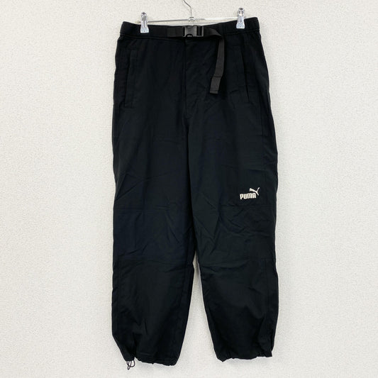 PUMA　プーマ　CORE HERITAGE　ウーブンパンツ　刺繍ロゴ　黒　ブラック　Sサイズ