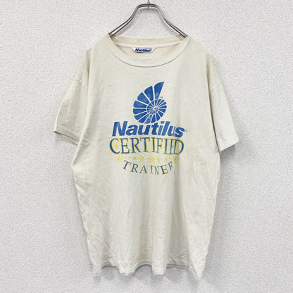 Nautilus　ノーティラス　半袖プリントTシャツ　シングルステッチ　ベージュ　