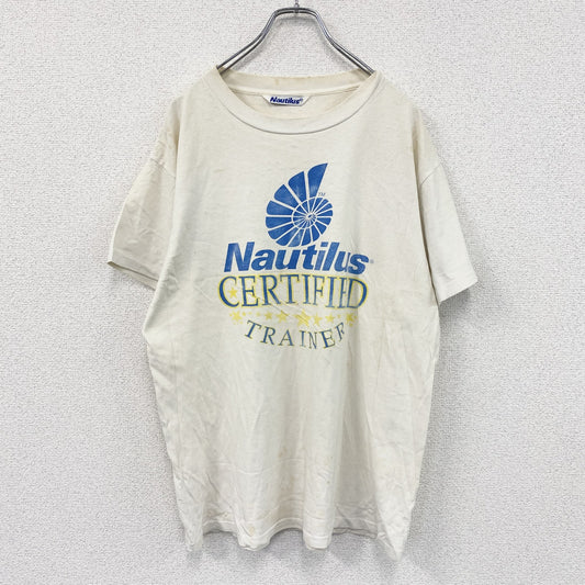 Nautilus　ノーティラス　半袖プリントTシャツ　シングルステッチ　ベージュ　
