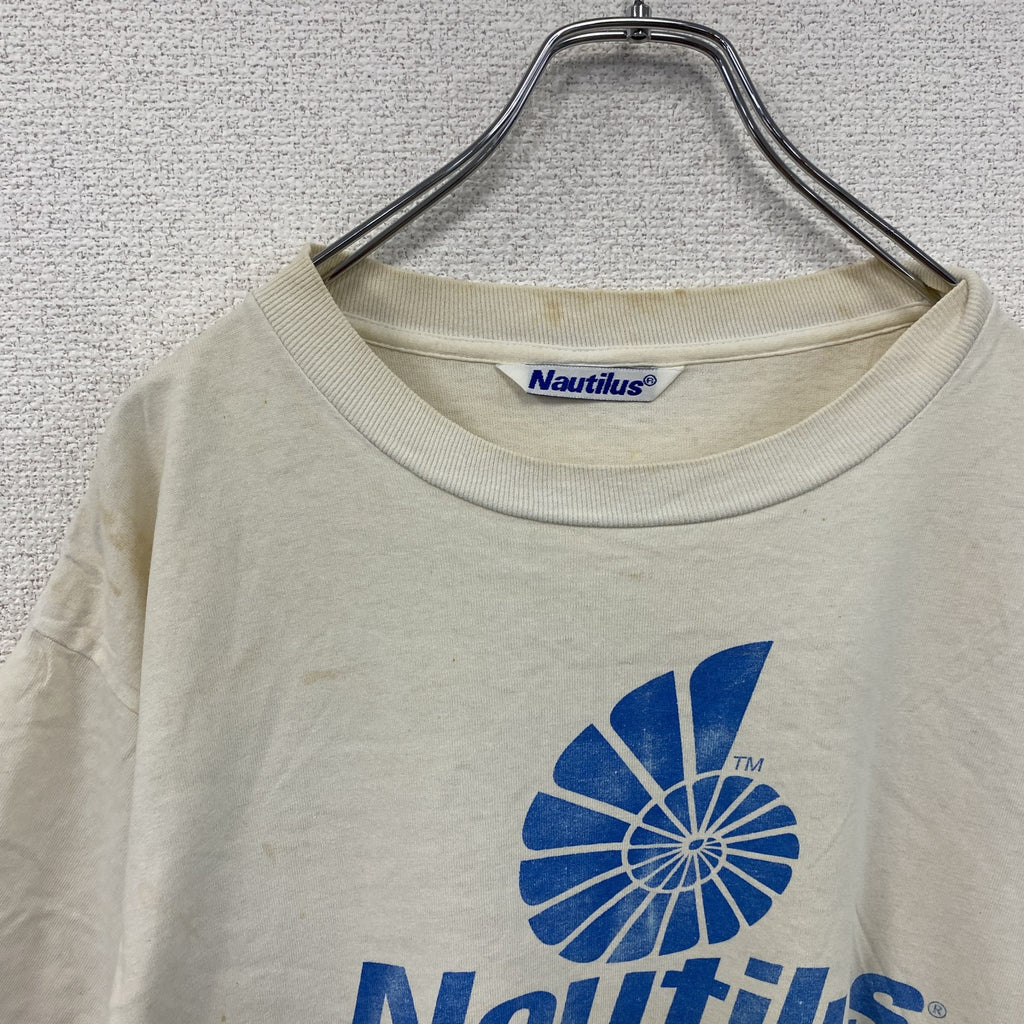 Nautilus　ノーティラス　半袖プリントTシャツ　シングルステッチ　ベージュ　