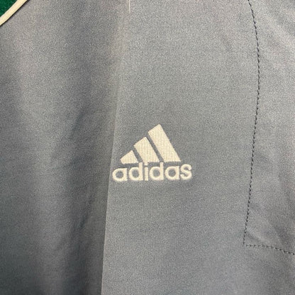 adidas　アディダス　半袖プルオーバージャケット　ハーフジップ　ワンポイント　灰　グレー　XLサイズ