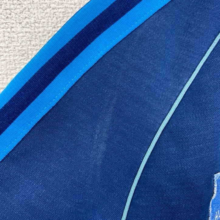 80s　adidas　アディダス　トラックジャケット/ジャージ　ヴィンテージ　刺繍ロゴ　紺　ネイビー　Mサイズ