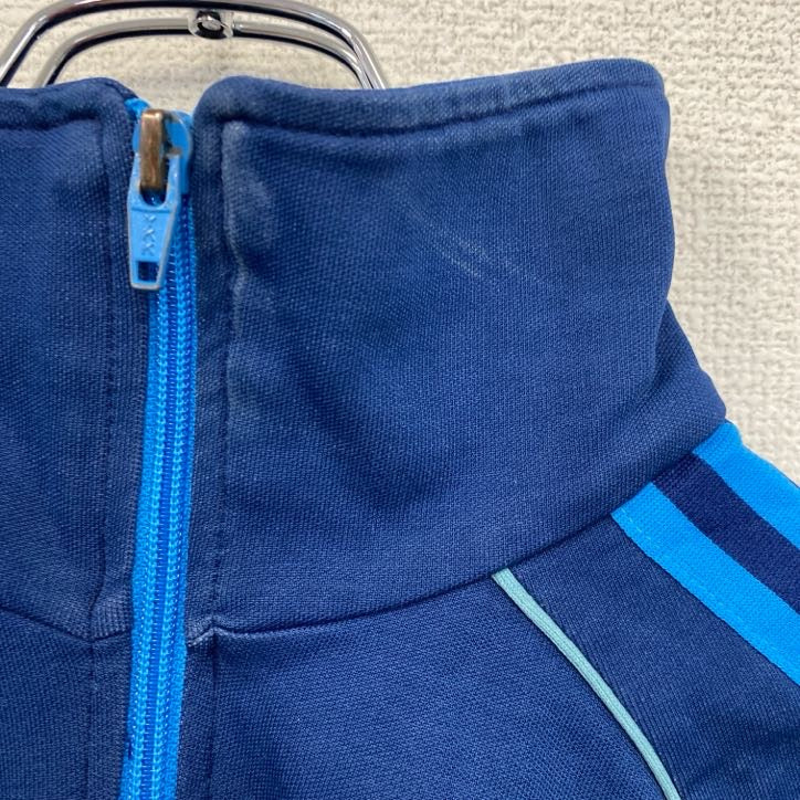 80s　adidas　アディダス　トラックジャケット/ジャージ　ヴィンテージ　刺繍ロゴ　紺　ネイビー　Mサイズ