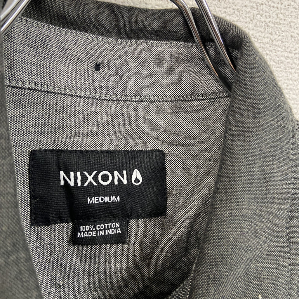 NIXON　ニクソン　長袖シャツ　デッドストック　袖切り替え　灰色　ダークグレー　Mサイズ