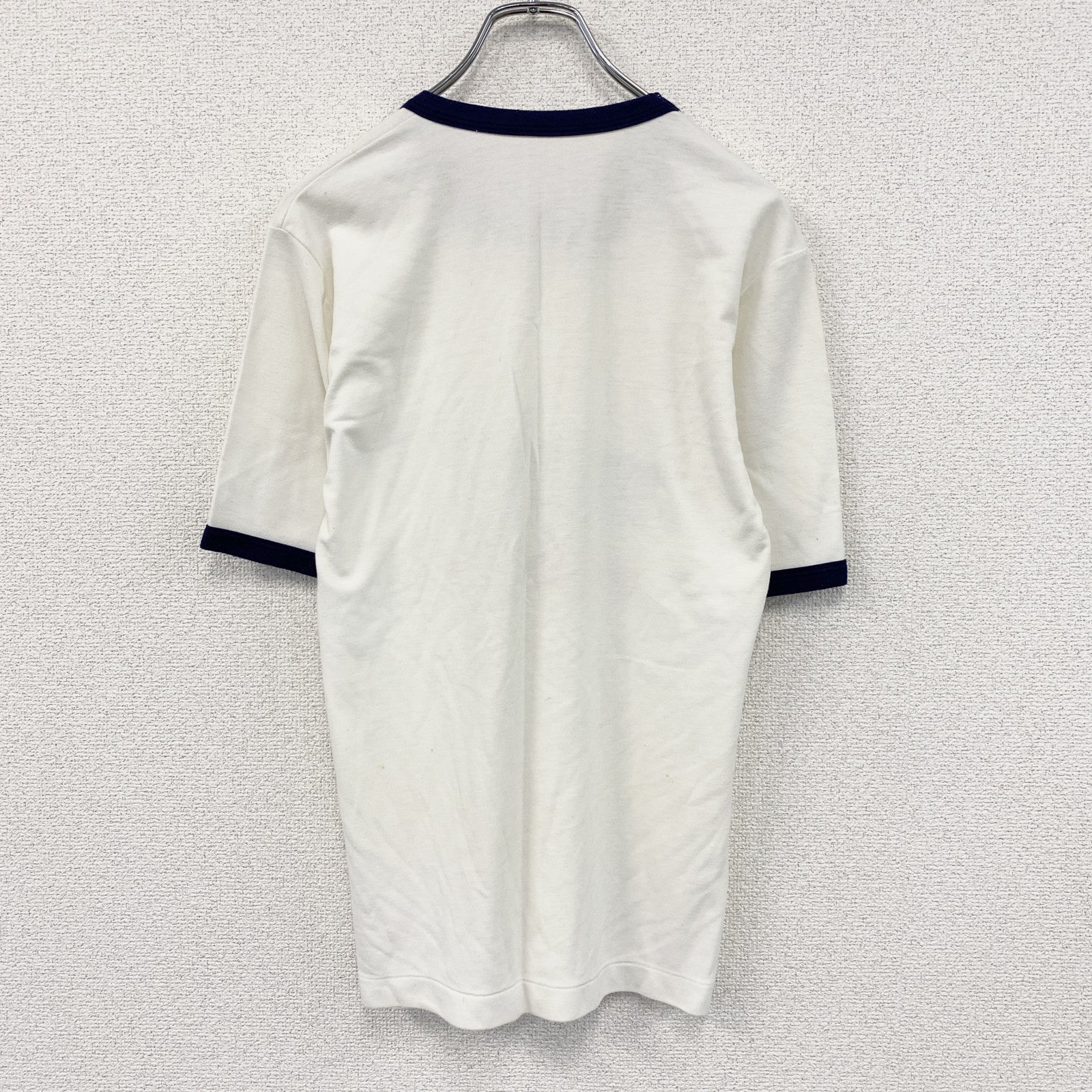 THOMAS CUP　バドミントン　半袖プリントTシャツ　リンガーT　白　ホワイト　