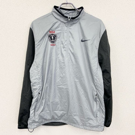 NIKE GOLF　ナイキゴルフ　長袖ハーフジップジャケット　ワンポイント　灰色　グレー　バイカラー　Lサイズ