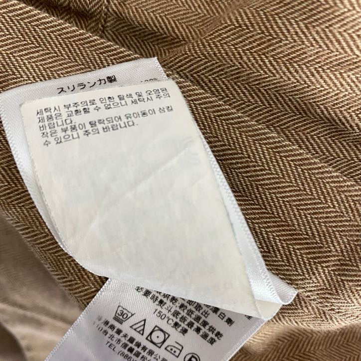90s　RALPH LAUREN　ラルフローレン　長袖ボタンダウンシャツ　ヘリンボーン　茶色　ブラウン　Lサイズ