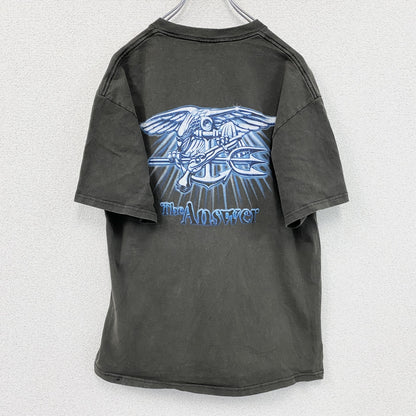 00s～　DELTA　NAVSPECWAR　半袖プリントTシャツ　ヴィンテージ　茶色　ブラウン　Lサイズ